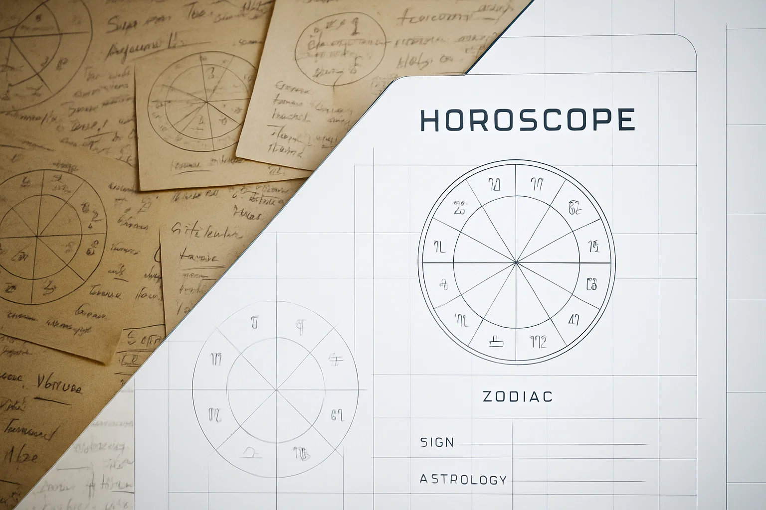 Clean, precise interface cutting through messy, vague horoscope clutter